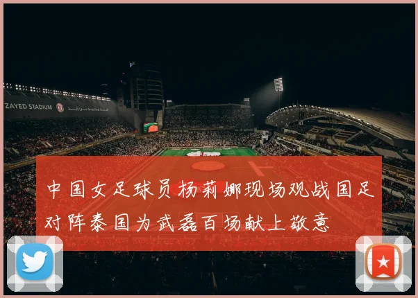 中国女足球员杨莉娜现场观战国足对阵泰国为武磊百场献上敬意