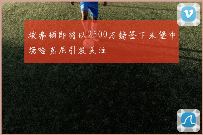 埃弗顿即将以2500万镑签下米堡中场哈克尼引发关注